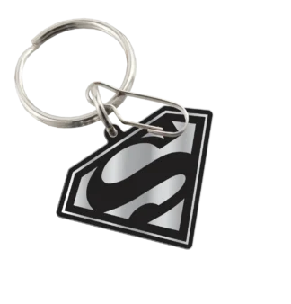 Superman Enamel Chrome/Black Keychain