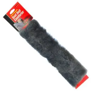 Grey-Geniune Sheepskin Seat Belt