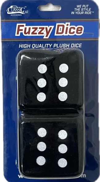 Hanging Fuzzy Dice 2.75inch BLACK
