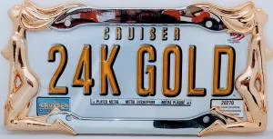 Girls 24K Gold/Chrome License Plate Frame
