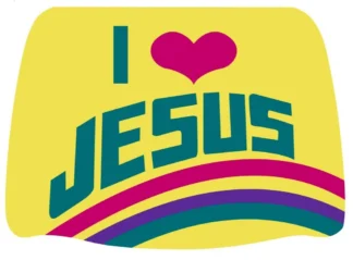 Headrest Cover 2pc-I Love Jesus