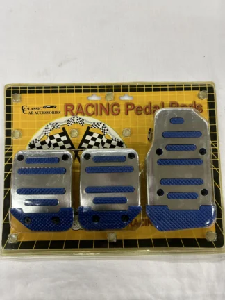 Blue - 3pc Pedal Pad - Chrome
