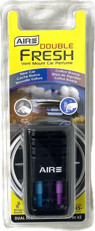 Air Double Fresh Vent Mount Car Perfume-New Car + Cotton Breeze
