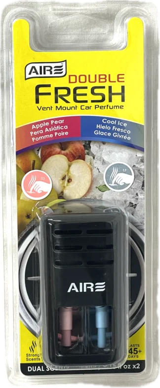 Air Double Fresh Vent Mount Car Perfume-Apple Pear + Cool Ice