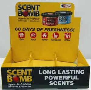 EMPTY 12pcs DISPLAY Scent Bomb Organic Can (PRODUCTS NOT INCLUDED)