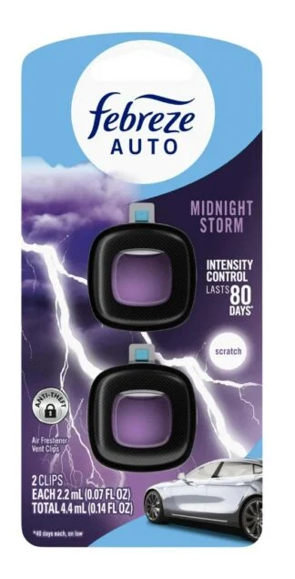 Febreze Vent Clip 2pk - Auto Midnight Strom