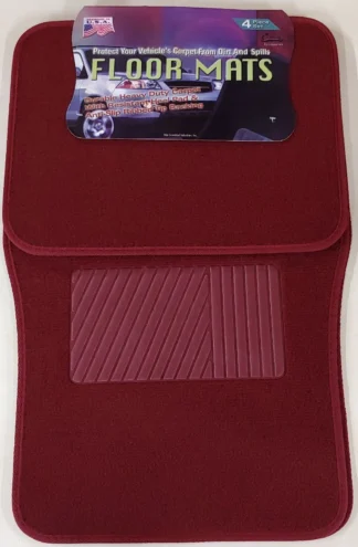 4pcs Medium Duty carpet mats-Burgundy