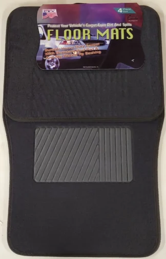 4pc Medium Duty Carpet Mats-Charcoal
