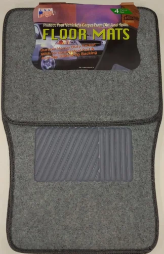 4pc Medium duty carpet mats-Grey