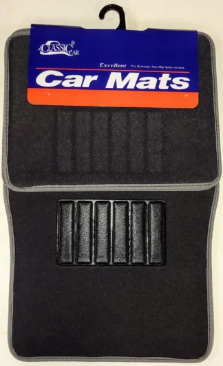 Econemy 4pc Carpet Mat With Heel Pad-Charcoal