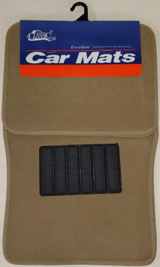 Econemy 4pc Carpet Mat With Heel Pad-Taupe