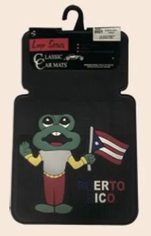Marco Polo 2pc Front Logo Mat-Puerto Rico Frog w/ Flag