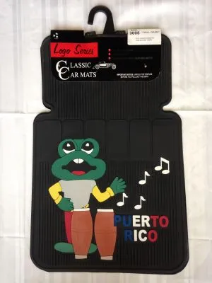 Marco Polo 2pc Front Logo Front Mat-Puerto Rico Frog w/Drum