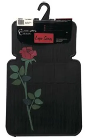 2pc Front Logo Rubber Mat-Rose