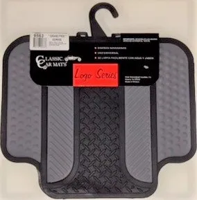 2pc Grand Prix Racing Rubber Mats Rear-Grey/Black
