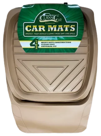4pc Deep Tray Rubber Mats-Tan