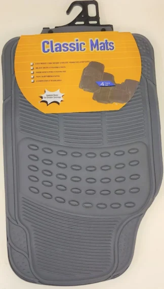 4pc Heavy Duty Rubber Mats-Grey