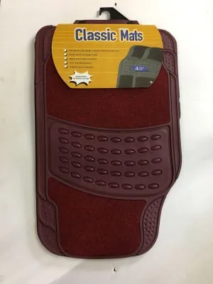 4pc Rubber Carpet-Burgundy