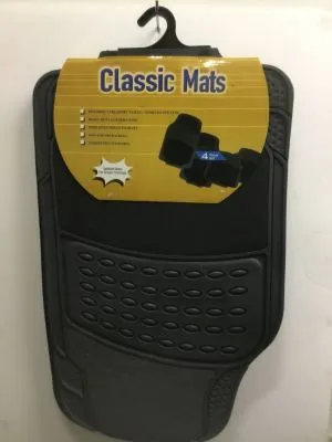 4pc Rubber Carpet Mats-Grey
