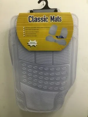 3pc Heavy Duty Rubber Mat-Clear