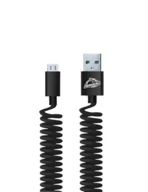 AA Sync & Charge Coil Micro USB Cable Black 4/24