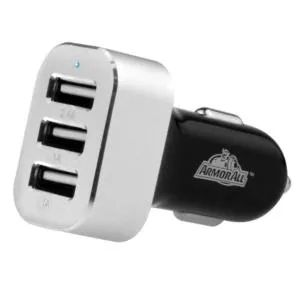 AA 4.4amp 3 Port Car Charger Black 4/24