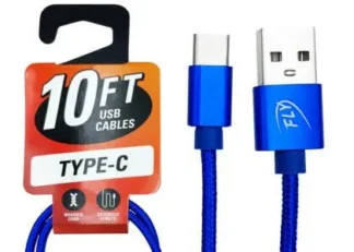 10FT Braided Type-C Cable-Blue