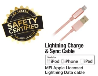 4.5ft MFI Lightning Date Cable-Assorted Colors LOOSE