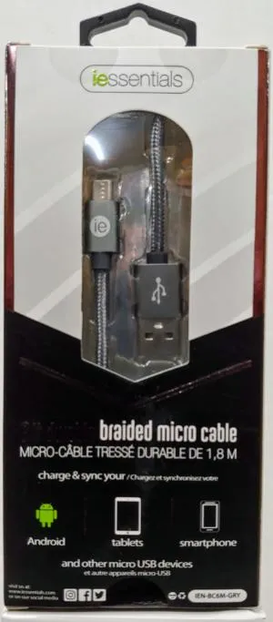 Micro Grey-6ft Lighting Braided Cable