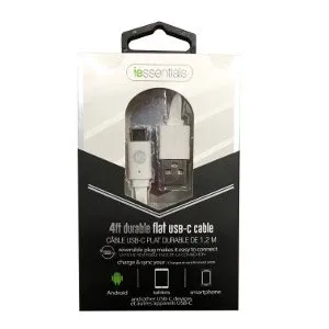 C Type 4ft 2.0 Flat Cable Charger White
