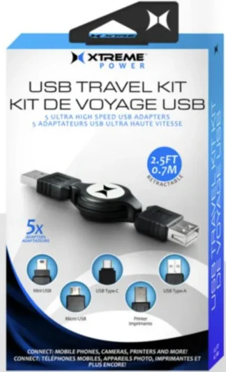 Black USB Travel Kit w/5 Adapters 4/24