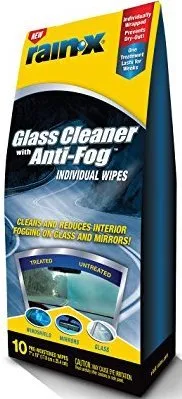 Rain-X Glass cleaner with Anti-Fog Individual Wipes 6/10count Bag
