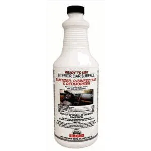 SIMONIZ Proselect Ready-To-Use Interior Car Surface Sanitizer and Disinfectant, 1 QT Bottles, 12/case