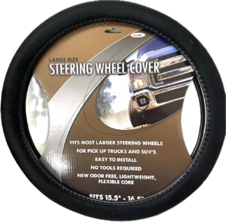 S.W.C Soft Grip Black Large Size Steering Wheel Covers for Truck fits 15.5"-16.5"