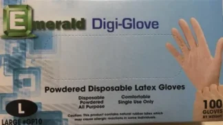 Emerald Powered Disposable Latex Glove L 100/box