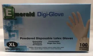 Emerald Powered Disposable Latex Glove XL 100/box