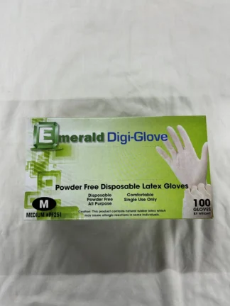 Emerald Power Free Disposable Latex Glove MEDIUM 100/box