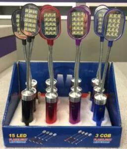 LED Worklight (BATTERY NOT INCLUDED), Magnetic Base with Flexiblale Neck, 12pcs/display