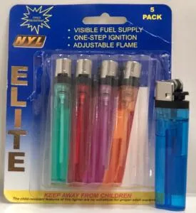 5pk Disposable Lighters on Bister Card