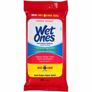 Wet Ones Antibacterial Hand Wipes, 20 Count, 10pcs/display