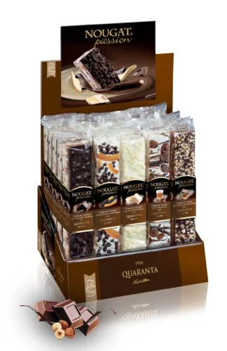 Quaranta Soft Nougat Bars Chocolate mix, Torrone 25pcs/3.5mix.